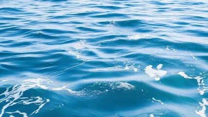 Poster - The deep blue ocean waves are crashing and creating white foam on a bright and sunny day