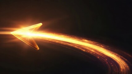 Poster - Dynamic Bright Arrow with Sparkling Trail of Light for Directional Guidance and Visual Impact in Digital Design 4k video footage