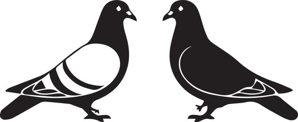 Wall Mural - Silhouette of a pigeon vector illustration