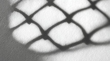 Poster - Textured white surface with dark shadow patterns of a diamond grid Light