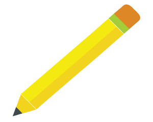 Poster - A yellow pencil with an orange eraser isolated on white background Ai Generated