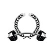 © tarek - Weightlifting barbell with wheat wreath fitness and sport logo design