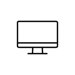 Poster - Line art vector icon of a web portal dashboard on a computer monitor. Clean silhouette design ideal for UI/UX design, admin tools, and digital interfaces illustration
