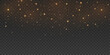 © sersupervector - Falling magical golden dust with glowing particles and shiny stars on dark transparent background. Stardust effect. Festive glitter lights for holiday or fantasy design. Vector illustration.