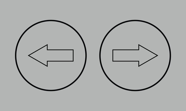 Turn Right and Left Arrow Icon Vector. Back and Next Sign Symbol .Vector Illustration .EPS 10 .
