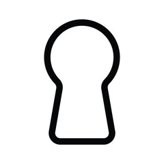 Poster - A keyhole shape outlined in black with a rounded top and narrower bottom