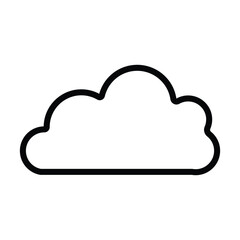 Poster - A simple black outline of a cloud on a white background