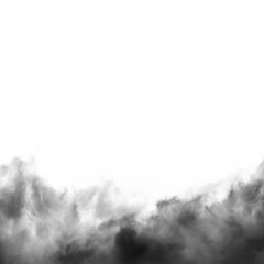 Wall Mural - black cloud fluffy, fog or mist or smoke for overlay and design. isolated on transparent background.