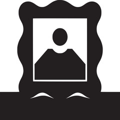 Leinwandbilder - A black and white illustration of a framed picture with a simple person inside the frame art