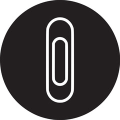 Leinwandbilder - A white paperclip in a black circle with a white outline on a white background in a simple design