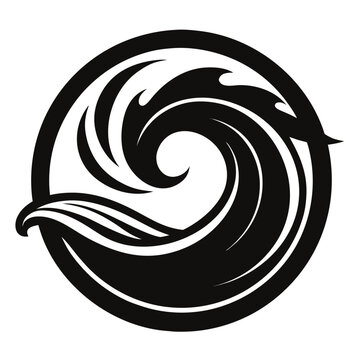 EmblemWave vector clean black silhouette design white background