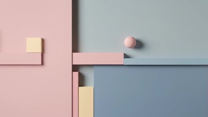 Wall Mural - Egg floating near layered shapes, for Easter or spring ads