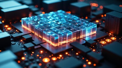 Wall Mural - micro scenes of chip technology