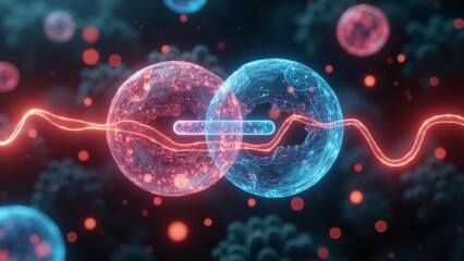Wall Mural - microscopic technology particle scene