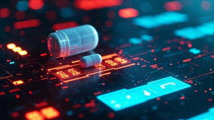 Wall Mural - technology and medical research and development scenarios