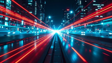 Wall Mural - technology city light scene