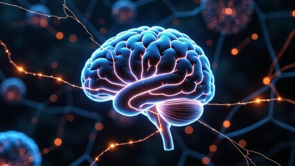 Wall Mural - microscopic brain technology scene