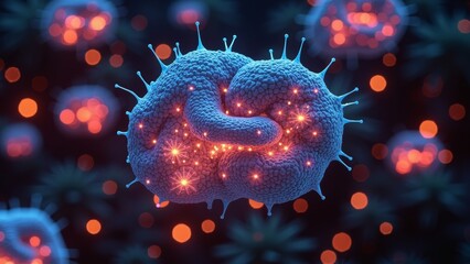 Wall Mural - micro virus technology scene