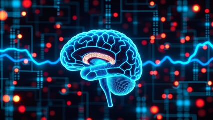 Wall Mural - Brain Technology Network Scene