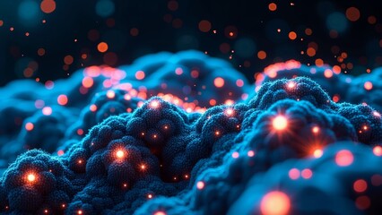 Wall Mural - Microscopic technology particle scene