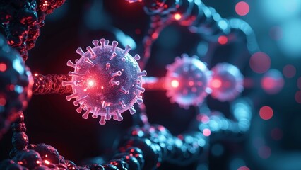 Wall Mural - Microscopic cellular technology scene