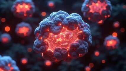 Wall Mural - Microscopic cellular technology scene