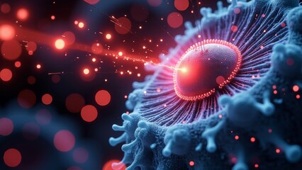 Wall Mural - Microscopic cellular technology scene