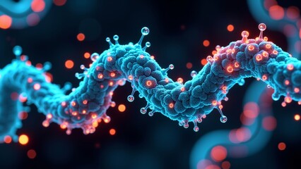 Wall Mural - Microscopic DNA technology scene