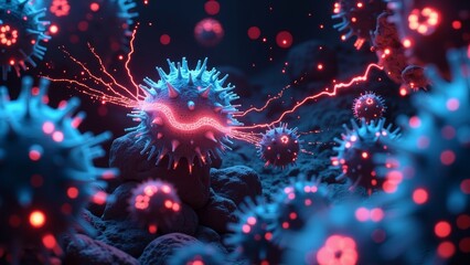 Wall Mural - Micro virus technology scene