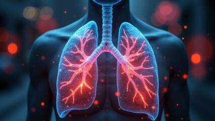 Wall Mural - Human lung technology scene