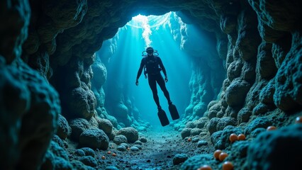 Wall Mural - Natural cave diving landscape
