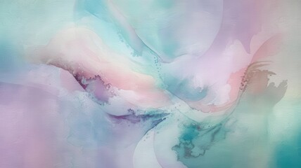 Poster - Gentle hues abstract art with subtle waves of ethereal colors illustration