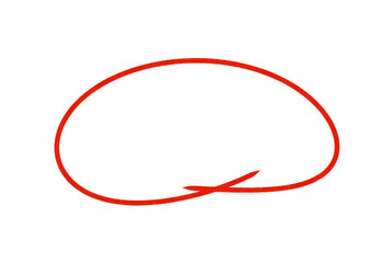 Poster - Hand drawn red oval shape marking, perfect for highlighting design, isolated on transparent background