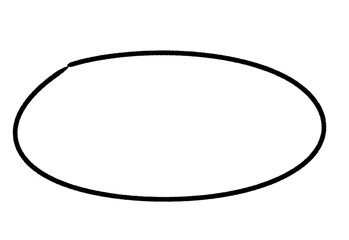 Poster - Hand drawn black oval shape illustration representing simplistic design element on white background on transparent background