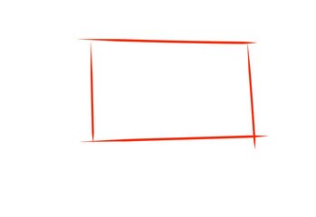 Poster - Red rectangle graphic design element with sharp corners, suitable for modern compositions on transparent background