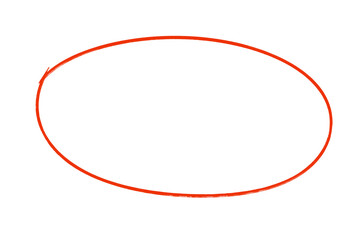 Poster - Hand Drawn Red Oval Circle Isolated Vector Shape Design Element Illustration on transparent background