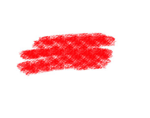Poster - Vibrant red textured paint brush stroke art with a rough edge finish isolated on transparent background