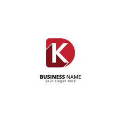Poster - Modern DK Letter Logo. Minimalist Tech Branding Symbol with Interlocking Letters.