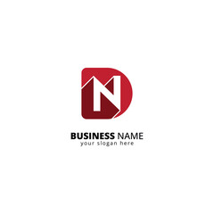 Poster - Modern DN Letter Logo. Minimalist Tech Branding Symbol with Interlocking Letters.