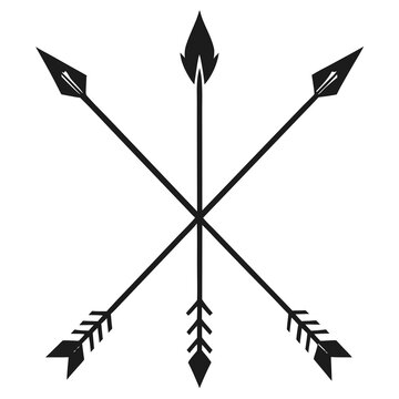 Boho Arrows Set vector clean black silhouette design white background