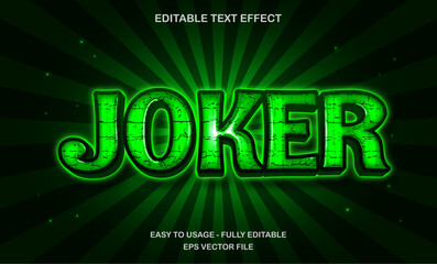 Poster - Joker text, comic horror editable text effect with cracked toxic green texture