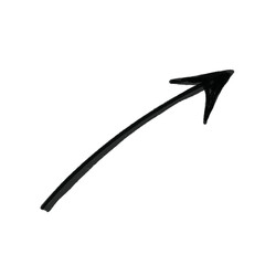 Poster - Simple hand drawn upwards pointing black arrow illustration graphic on transparent background