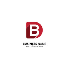 Poster - Modern DB Letter Logo. Minimalist Tech Branding Symbol with Interlocking Letters.