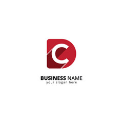 Poster - Modern DC Letter Logo. Minimalist Tech Branding Symbol with Interlocking Letters.