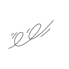 Poster - Modern minimalist sketch of a swooping shape with dynamic flow on transparent background