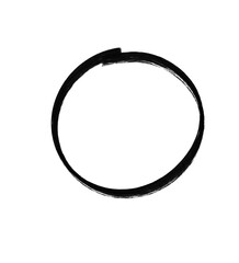 Poster - Handdrawn circle using thick black paint or ink resembling watercolor on paper, isolated on transparent background