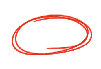 Poster - Hand-drawn red oval shape element for emphasis and marking, isolated on transparent background