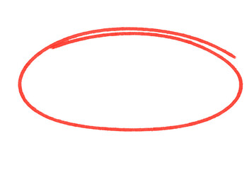 Poster - Artistic red oval shape with sketchy texture ideal for emphasis on transparent background