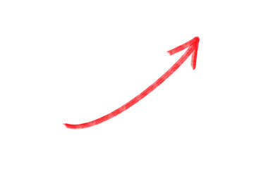 Poster - Ascending red arrow illustration, suggesting growth and positive trends, isolated on transparent background