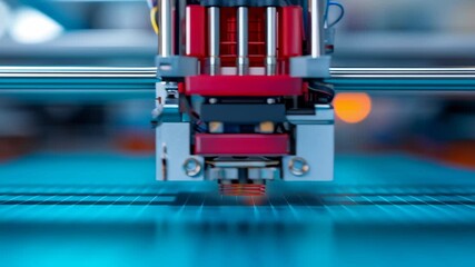 Poster - High tech 3D printer with robotic arms showcases precision and innovation manufacturing technology, creating intricate designs with advanced